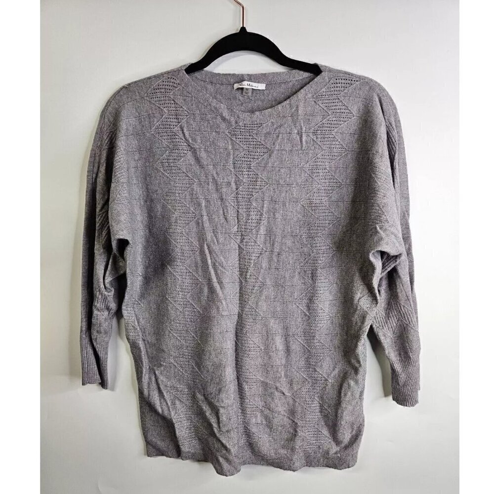 Vila Milano Viscose Soft Pullover Sweater 3/4 Length Dolman Sleeve Gray Medium